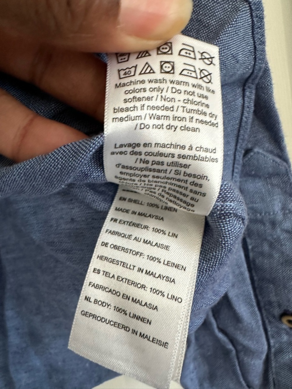 Untuckit Shirt Mens Sz M Blue 100% Linen Wrinkle Resistant Button Down Slim Fit - Picture 6 of 10